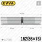 Цилиндр EVVA 4KS ключ-ключ, 162 мм (86х76), латунь полированная в Одессе