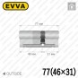 Цилиндр EVVA 4KS ключ-ключ, 77 мм (46х31), никель матовый в Одессе