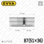 Цилиндр EVVA 4KS ключ-ключ, 87 мм (51х36), никель матовый Цилиндр EVVA 4KS ключ-ключ, 87 мм (51х36), никель матовый в Одессе