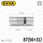 Цилиндр EVVA 4KS ключ-ключ, 87 мм (56х31), никель матовый в Одессе