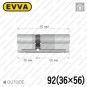 Цилиндр EVVA 4KS ключ-ключ, 92 мм (36х56), латунь полированная в Одессе