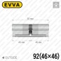 Цилиндр EVVA 4KS ключ-ключ, 92 мм (46х46), латунь полированная в Одессе