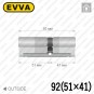 Цилиндр EVVA 4KS ключ-ключ, 92 мм (51х41), никель матовый в Одессе