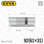 Цилиндр EVVA 4KS ключ-ключ, 92 мм (61х31), латунь полированная в Одессе