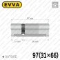 Цилиндр EVVA 4KS ключ-ключ, 97 мм (31х66), латунь полированная в Одессе