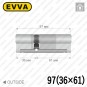 Цилиндр EVVA 4KS ключ-ключ, 97 мм (36х61), латунь полированная в Одессе