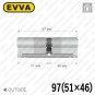 Цилиндр EVVA 4KS ключ-ключ, 97 мм (51х46), никель матовый в Одессе