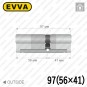 Цилиндр EVVA 4KS ключ-ключ, 97 мм (56х41), латунь полированная в Одессе