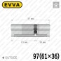 Цилиндр EVVA 4KS ключ-ключ, 97 мм (61х36), никель матовый в Одессе