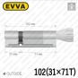Цилиндр EVVA 4KS ключ-тумблер, 102 мм (31х71), никель матовый в Одессе