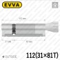 Цилиндр EVVA 4KS ключ-тумблер, 112 мм (31х81), никель матовый в Одессе
