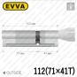 Цилиндр EVVA 4KS ключ-тумблер, 112 мм (71х41), латунь полированная в Одессе