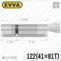 Цилиндр EVVA 4KS ключ-тумблер, 122 мм (41х81), латунь полированная в Одессе