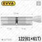 Цилиндр EVVA 4KS ключ-тумблер, 122 мм (61х61), никель матовый в Одессе