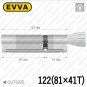 Цилиндр EVVA 4KS ключ-тумблер, 122 мм (81х41), латунь полированная в Одессе