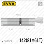 Цилиндр EVVA 4KS ключ-тумблер, 142 мм (81х61), латунь полированная в Одессе