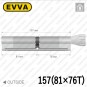 Цилиндр EVVA 4KS ключ-тумблер, 157 мм (81х76), латунь полированная в Одессе