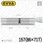 Цилиндр EVVA 4KS ключ-тумблер, 157 мм (86х71), латунь полированная в Одессе