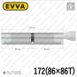 Цилиндр EVVA 4KS ключ-тумблер, 172 мм (86х86), никель матовый в Одессе