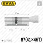 Цилиндр EVVA 4KS ключ-тумблер, 87 мм (41х46), никель матовый в Одессе