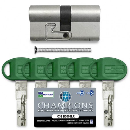 Цилиндр Mottura Champions C38 (ключ-ключ), 97(41/56), никель матовый