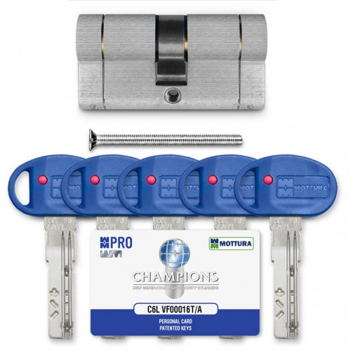 Купити Циліндр Mottura Champions PRO ключ-ключ, 62 мм (31х31), нікель матовий Одеса