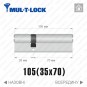 Цилиндр Mul-T-Lock MTL800 (ключ-ключ), 105(35/70), никель матовый в Одессе