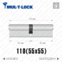 Цилиндр Mul-T-Lock MTL600 (ключ-ключ), 110(55/55), никель матовый в Одессе