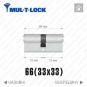 Цилиндр Mul-T-Lock MTL800 (ключ-ключ), 66(33/33), никель матовый в Одессе