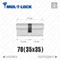 Цилиндр Mul-T-Lock MTL800 (ключ-ключ), 70(35/35), никель матовый в Одессе