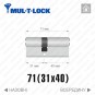 Цилиндр Mul-T-Lock MTL400 (ключ-ключ), 71(31/40), никель матовый в Одессе