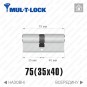 Цилиндр Mul-T-Lock MTL800 (ключ-ключ), 75(35/40), никель матовый в Одессе