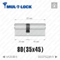 Цилиндр Mul-T-Lock MTL400 (ключ-ключ), 80(35/45), никель матовый в Одессе