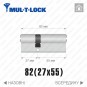 Цилиндр Mul-T-Lock MTL600 (ключ-ключ), 82(27/55), латунь полированная в Одессе