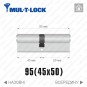 Цилиндр Mul-T-Lock MTL400 (ключ-ключ), 95(45/50), никель матовый в Одессе