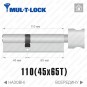 Цилиндр Mul-T-Lock MTL600 (ключ-тумблер), 110(45/65), латунь полированная в Одессе