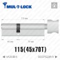 Цилиндр Mul-T-Lock MTL600 (ключ-тумблер), 115(45/70), латунь полированная в Одессе