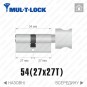 Цилиндр Mul-T-Lock MTL600 (ключ-тумблер), 54(27/27), никель матовый в Одессе