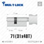 Цилиндр Mul-T-Lock MTL800 (ключ-тумблер), 71(31/40), никель матовый в Одессе