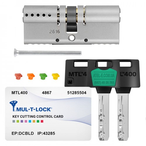 Купить Цилиндр Mul-T-Lock MTL400 (ключ-ключ), 100(40/60), никель матовый Одесса