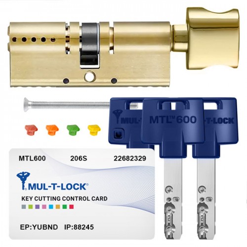 Купить Цилиндр Mul-T-Lock MTL600 (ключ-тумблер), 95(40/55), латунь полированная Одесса