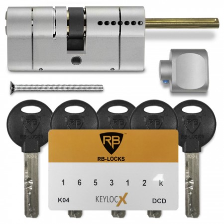 Цилиндр RB Keylocx (ключ-шток), 75(40/35), никель матовый