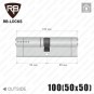 Цилиндр RB-Locks Keylocx (ключ-ключ), 100(50/50), никель матовый в Одессе