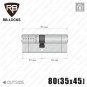 Циліндр RB-Locks Keylocx (ключ-ключ), 80(35/45), нікель матовий в Одесі