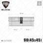 Цилиндр RB-Locks Keylocx (ключ-ключ), 90(45/45), никель матовый в Одессе