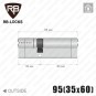 Цилиндр RB-Locks Keylocx (ключ-ключ), 95(35/60), никель матовый в Одессе