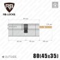 Цилиндр RB Keylocx (ключ-шток), 80(45/35), никель матовый в Одессе