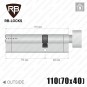 Цилиндр RB-Locks Keylocx (ключ-тумблер), 110(70/40), никель матовый в Одессе