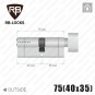 Циліндр RB-Locks Keylocx (ключ-тумблер), 75(40/35), нікель матовий в Одесі