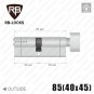 Цилиндр RB-Locks Keylocx (ключ-тумблер), 85(40/45), никель матовый в Одессе